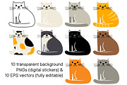 Cats of Every Color EPS SVG PNG, an Animal Illustration by JennArtDesigns (Thumbnail 2 of 3)