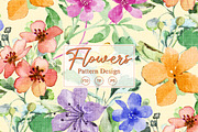 Colorful Watercolor Floral Seamless, a Pattern Graphic by Gullenda (Thumbnail 1 of 6)