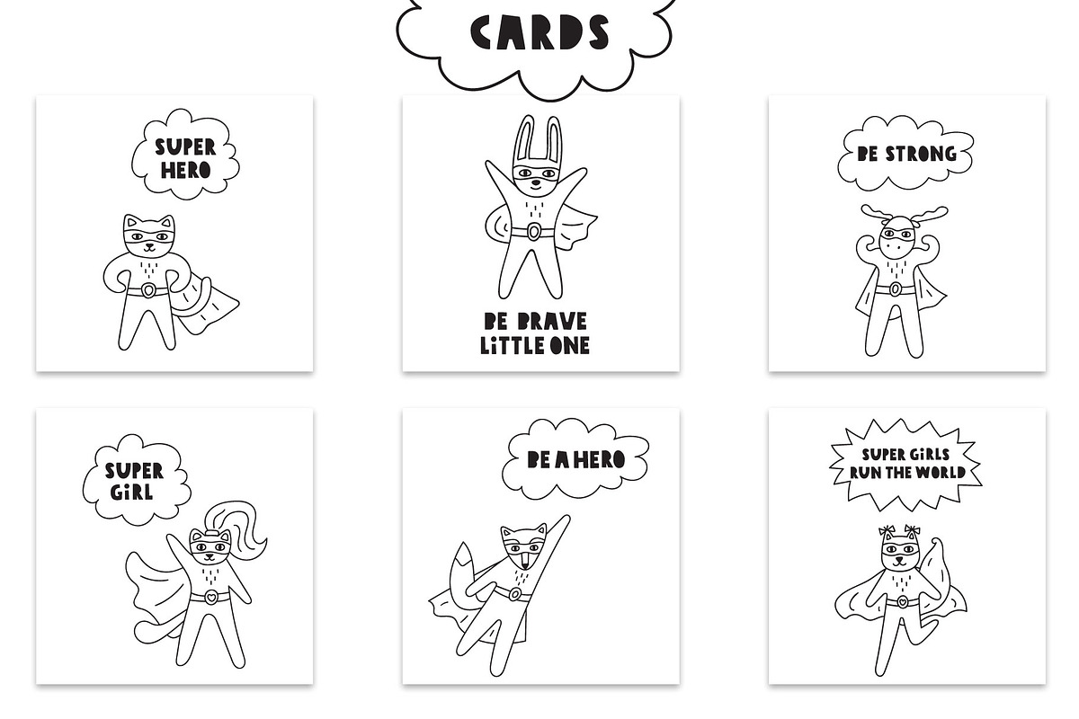Super heroes. Kids edition., an Animal Illustration by cutelevindesign (Photo 6 of 13)
