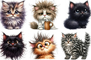 Quirky Crazy Cats Sublimation PNG, an Illustration by Designking (Thumbnail 2 of 4)