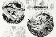 Surfing Scenes Ocean Graphics, a Sport Illustration by DENIDigitalArtSudio (Thumbnail 1 of 7)