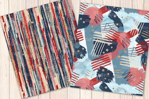 4th Of July Seamless Pattern Set