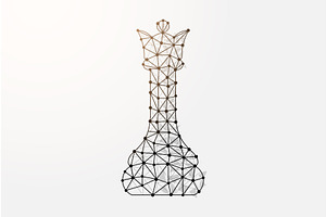 Polygonal abstract queen chess piece, a Technology Illustration by GraphiShop