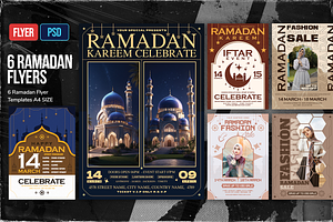 6 Ramadan Flyer Template A4, a Flyer Template by OnurDemircan