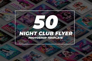 50 Night Club Party Flyer Bundle 9, a Flyer Template by NanoAgency