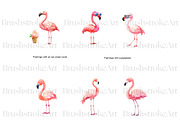 Flamingo Clipart, Pink Flamingo PNG, an Animal Illustration by BrushstrokeArtGB (Thumbnail 5 of 9)