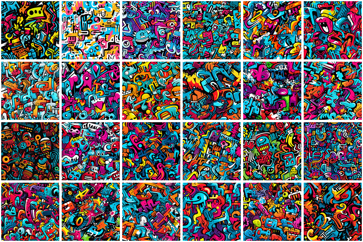 Graffiti Pattern, a Pattern Graphic by Forhadx5 (Photo 4 of 17)