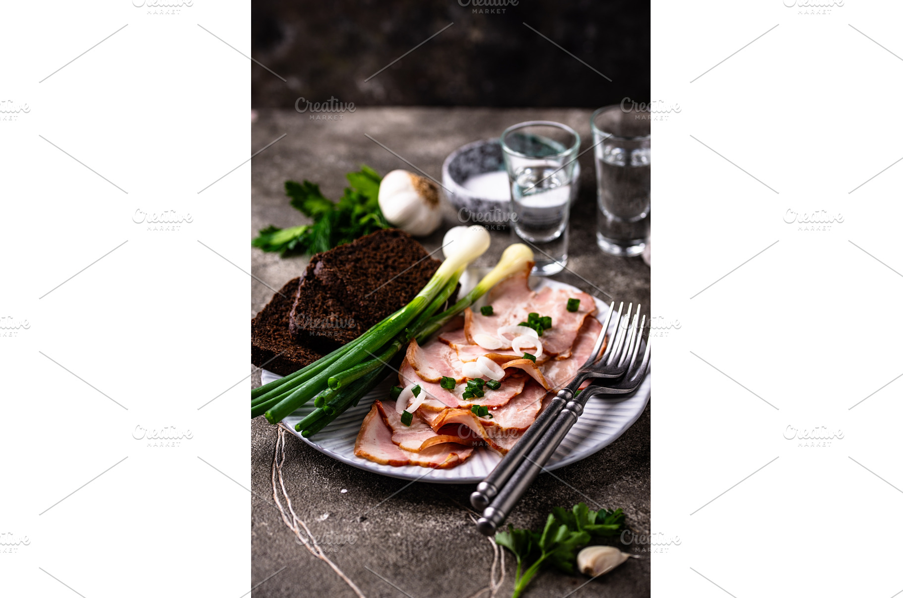 Sliced boiled smoked pork or ham, a Food & Drink Photo by Yulia Furman
