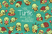 Sea Turtle Clipart Set, an Animal Illustration by Palau (Thumbnail 1 of 10)