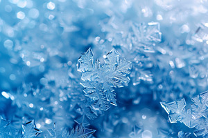 Intricate snowflakes shimmer under s, a Photo by Tanuart