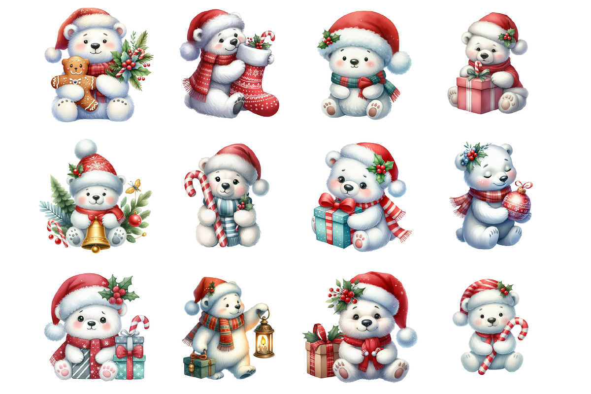 Christmas Polar Bear, an Illustration by Design Market (Photo 2 of 3)