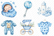 Watercolor Blue Baby Shower PNG Clip, an Illustration by Watercolor design (Thumbnail 3 of 12)