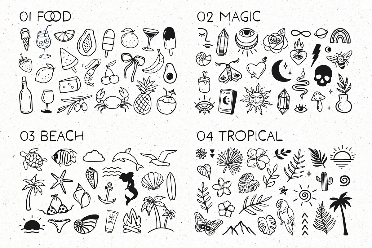 Magic Summer doodles and line art, a Seasonal Illustration by harmonia_green_art (Photo 2 of 7)