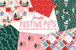 Festive Pets Christmas patterns