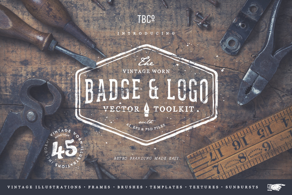 SALE! Vintage Badge and Logo Toolkit, a Branding & Logo Template by Anja Kaiser (Photo 1 of 6)