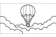 Hot Air Balloon Cloud Line Art bundl, an Illustration by Designer_Momina (Thumbnail 33 of 51)