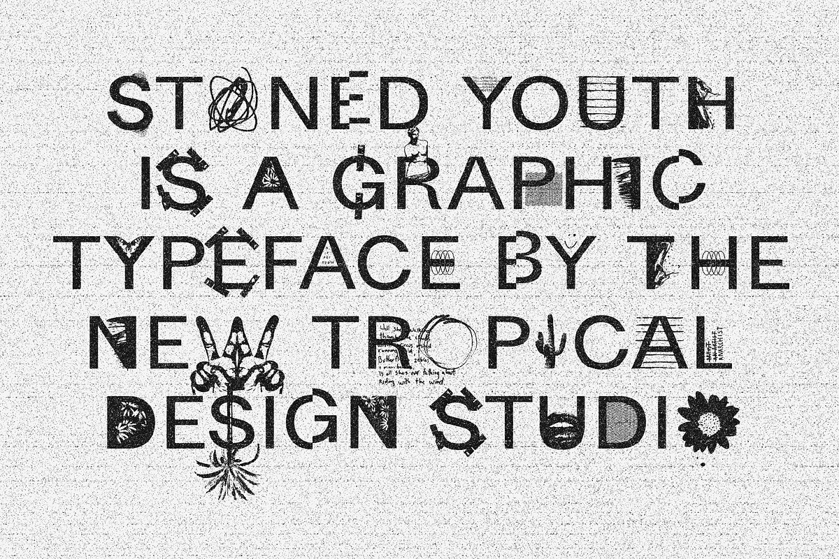 STONED YOUTH - GRAPHIC FONT, a Sans Serif Font by Tropical Type (Photo 2 of 12)