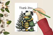 Whimsical Christmas Dog & Cat Bundle, an Illustration by Creative Art (Thumbnail 7 of 11)