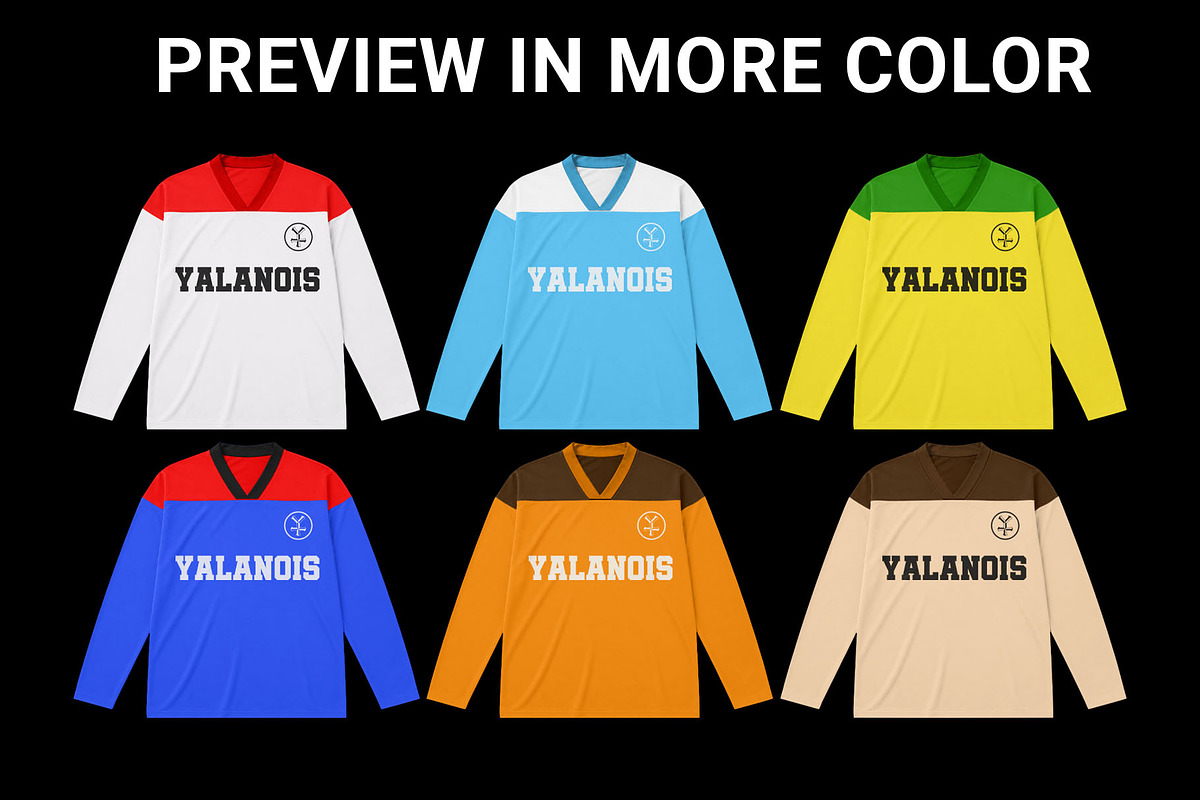 Long Sleeve Jersey Mockup, a Shirt Mockup by yalanois (Photo 3 of 5)