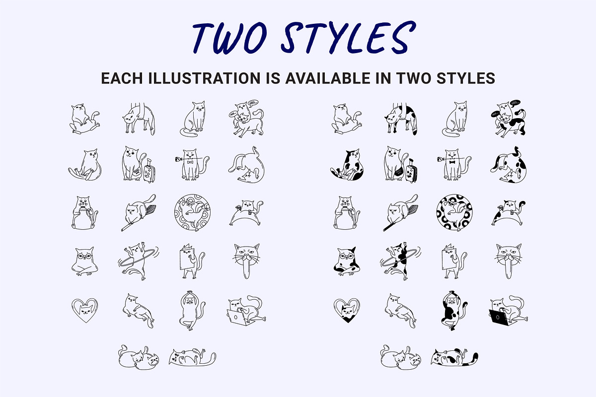 22 Funny cats vector illustration 3, an Animal Illustration by Yanakicc (Photo 7 of 11)