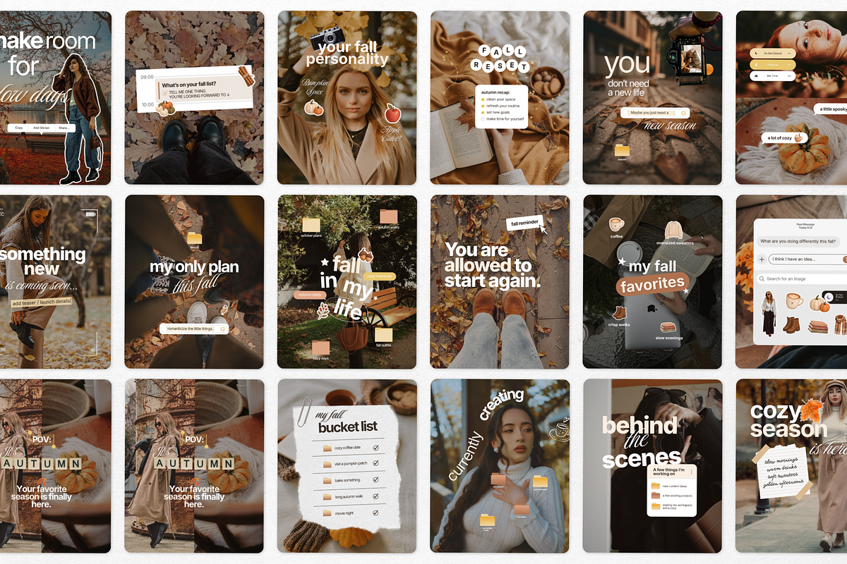 Viral iOS Fall Instagram Templates, a Social Media Template by DigiPax (Photo 3 of 11)