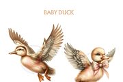 Watercolor Baby Duck ClipArt PNG, an Animal Illustration by VM PARTYS  BY TAIRUMA (Thumbnail 2 of 10)