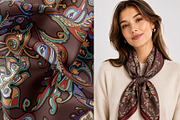 Autumn Baroque Paisley Silk Scarf, an Object Graphic by ilustrinna (Thumbnail 2 of 10)