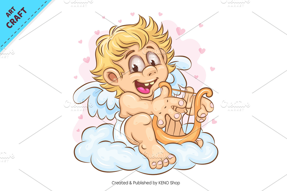 Bundle Cartoon Cupid 03. Tshirt, a Person Illustration by KENO Mascots (Photo 4 of 13)