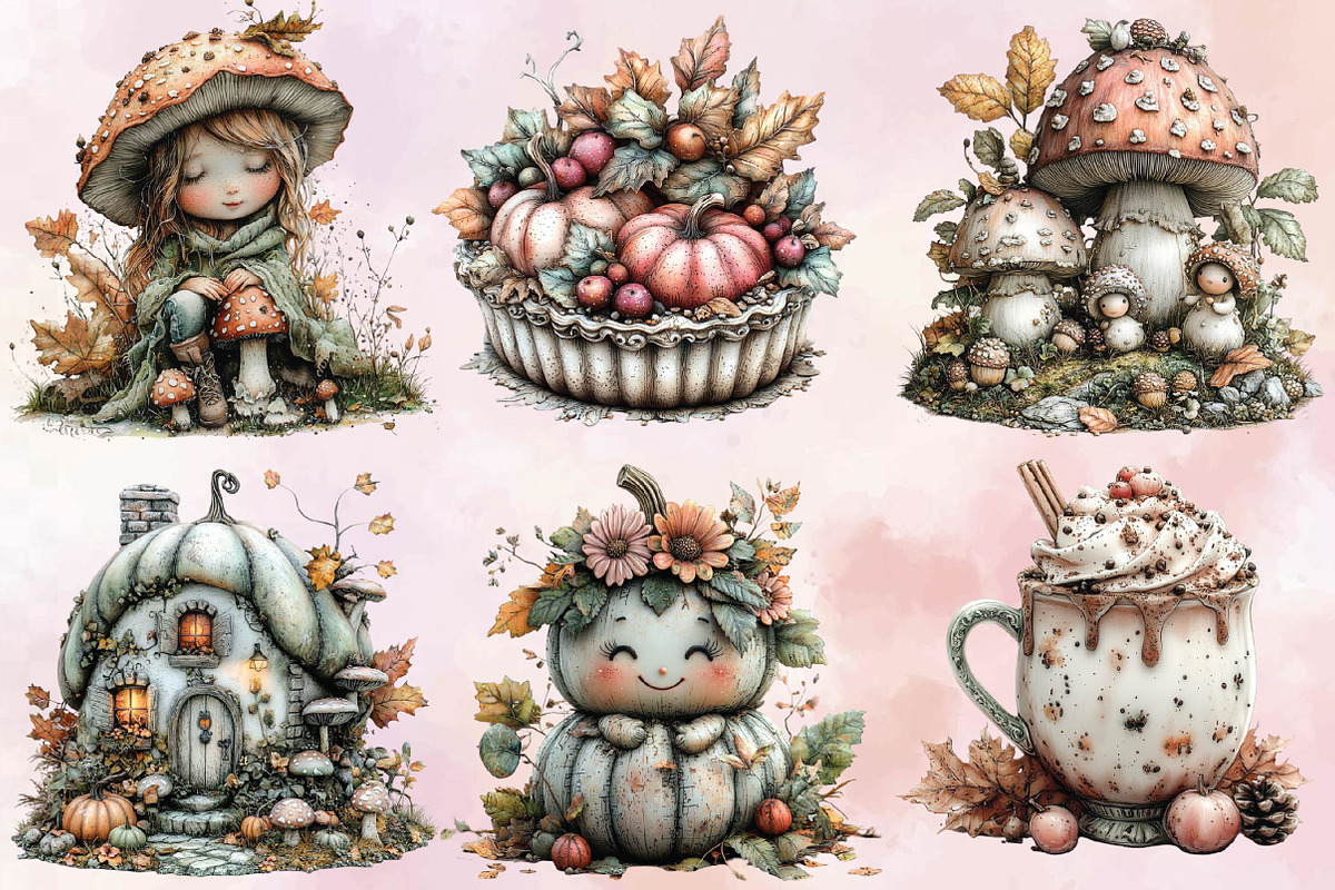 Watercolor Autumn Clipart Bundle., an Illustration by SVGArt (Photo 2 of 9)