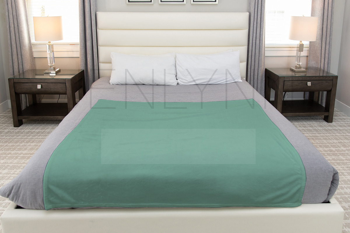 Minky Blanket Mockup on Bed #VH08, a Product Mockup by JENLYNN Stock Shop (Photo 5 of 6)