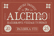Alcemo - Hand-Drawn Vintage Serif, a Serif Font by Pandeka Studio (Thumbnail 1 of 9)