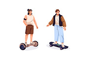 People driving electrical transport, a Transportation Illustration by PaperTrident (Thumbnail 3 of 7)