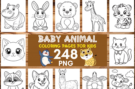 Baby Animal Coloring Pages for Kids, a Brochure Template by LA Design