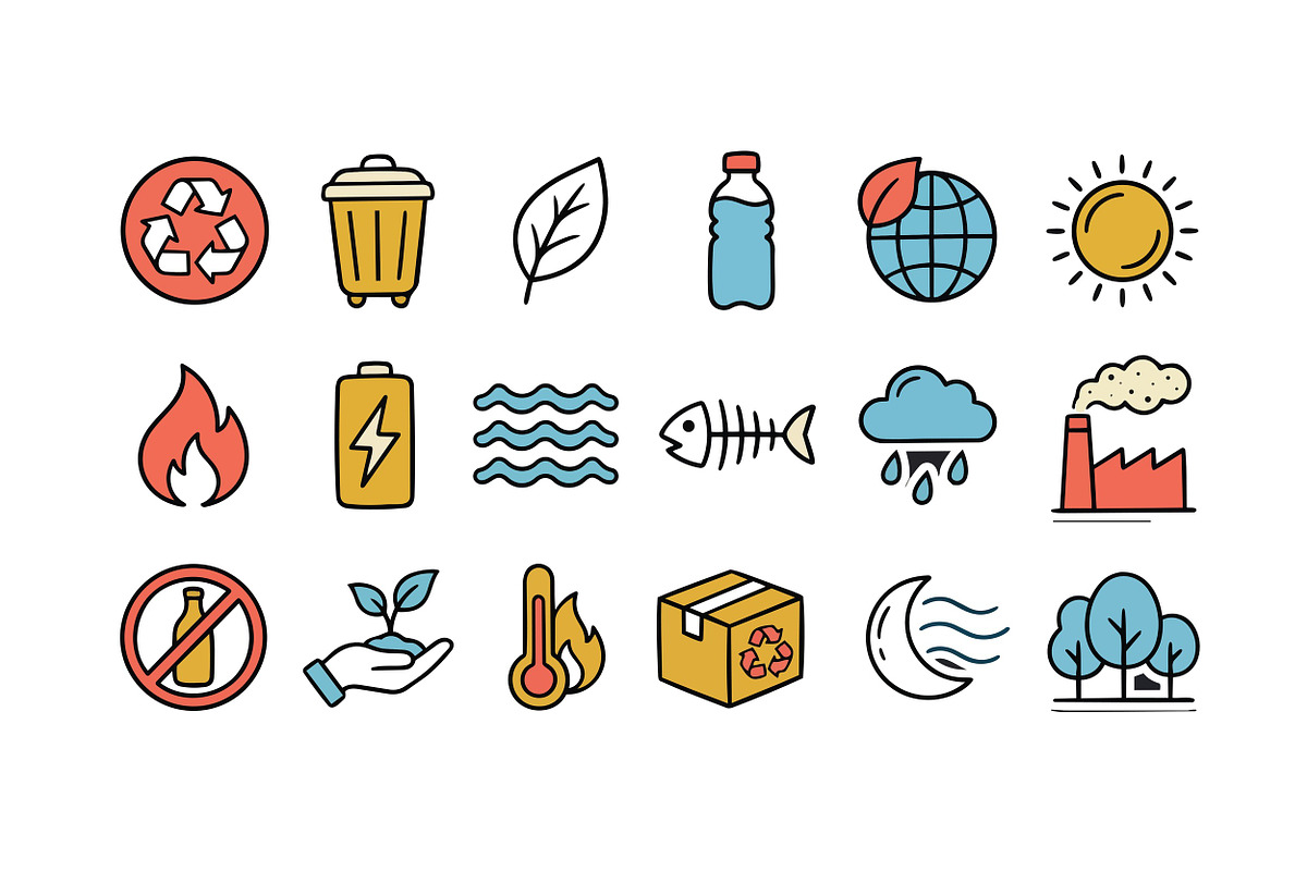 Eco Friendly Icons Set, an Illustration by designvectx (Photo 2 of 3)