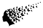 Woman Butterfly Hair Silhouette, an Object 3D Model by yasushie (Thumbnail 15 of 31)