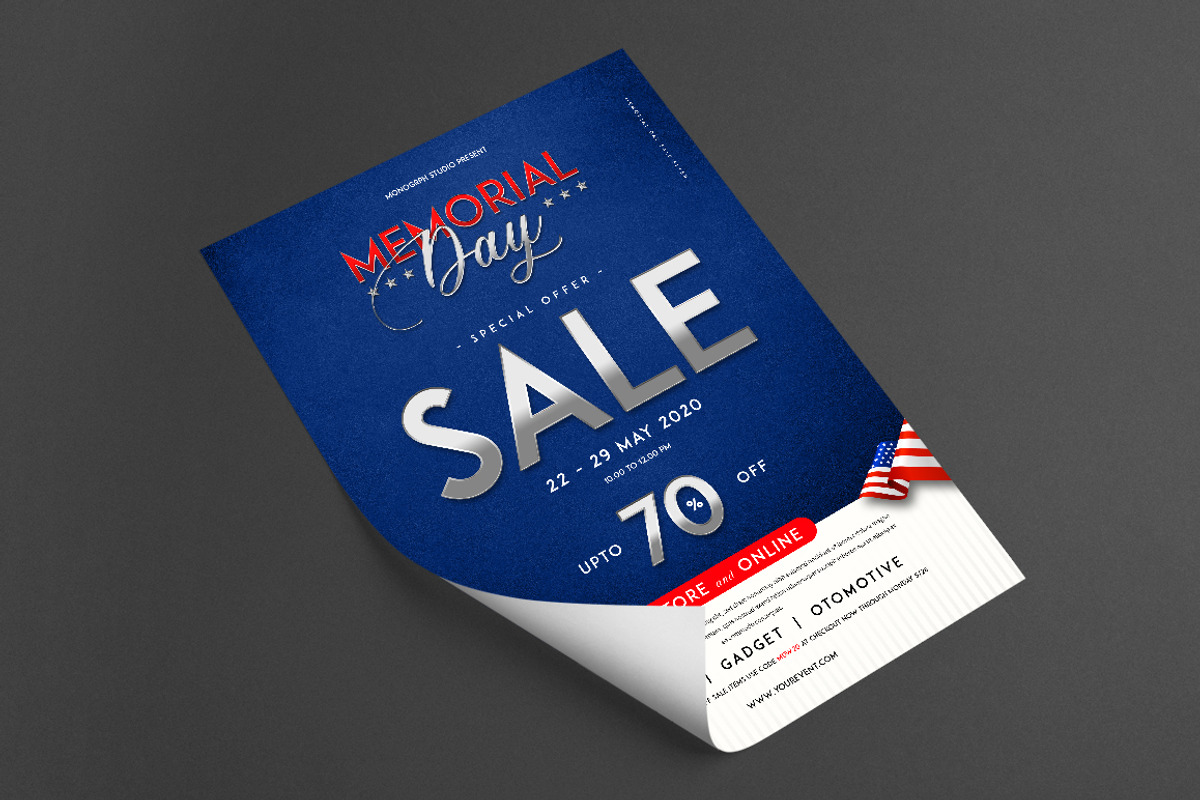 Memorial Day Sale Flyer, a Flyer Template by monogrph