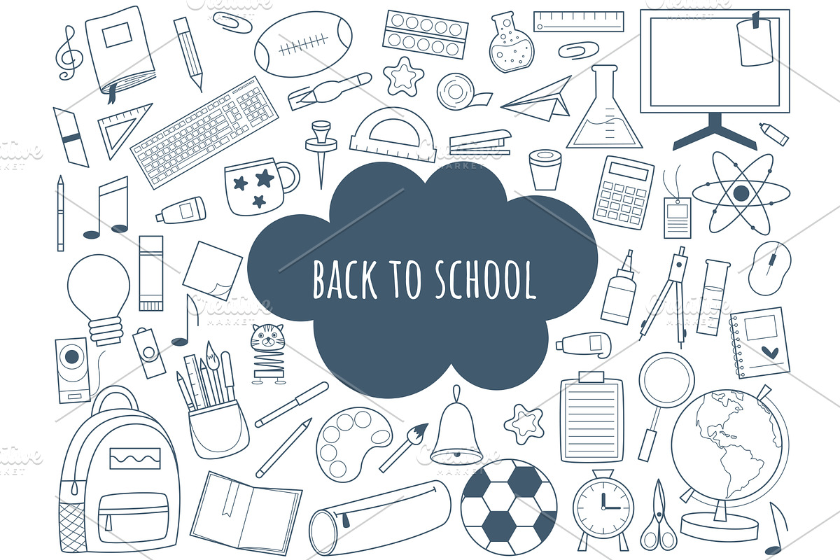 Back to school doodle sketch style, an Object Illustration by Tati_Kli