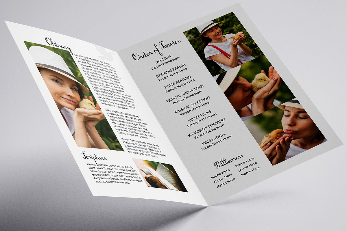 Funeral Program Template, a Brochure Template by retrographix (Photo 2 of 3)