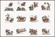 Santa Sleigh and Reindeer Christmas, an Illustration by Sublimation Artist (Thumbnail 3 of 6)