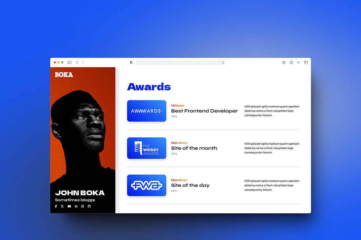 Boka - portfolio and resume template, a Bootstrap Template by SLICEmyPAGE (Photo 11 of 13)