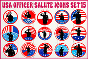 USA Officer Salute Icons Set, an Object Graphic by yasushie (Thumbnail 16 of 16)