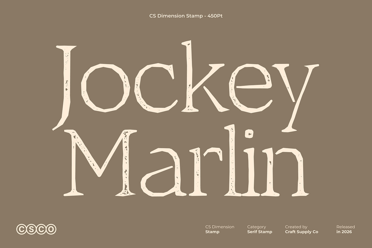 CS Dimension Stamp, a Serif Font by Craft Supply Co. (Photo 4 of 8)