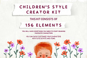 Procreate Children's Character Kit, a Brush Add-On by Rosangela Curti (Thumbnail 2 of 16)