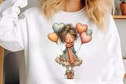 Quirky Valentine Day Girl Clipart, an Illustration by SinaCreation (Thumbnail 5 of 11)