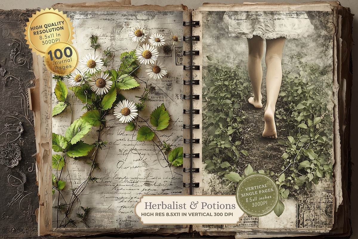 Herbalist Junk Journal Kit, a Seasonal Illustration by Nicole Branger Art (Photo 5 of 14)