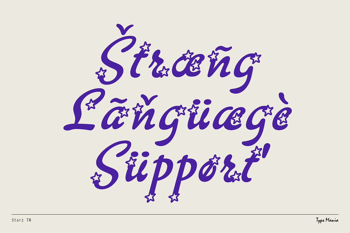 Starz TM – Sparkle Font, a Script Font by Type Mania (Photo 9 of 12)