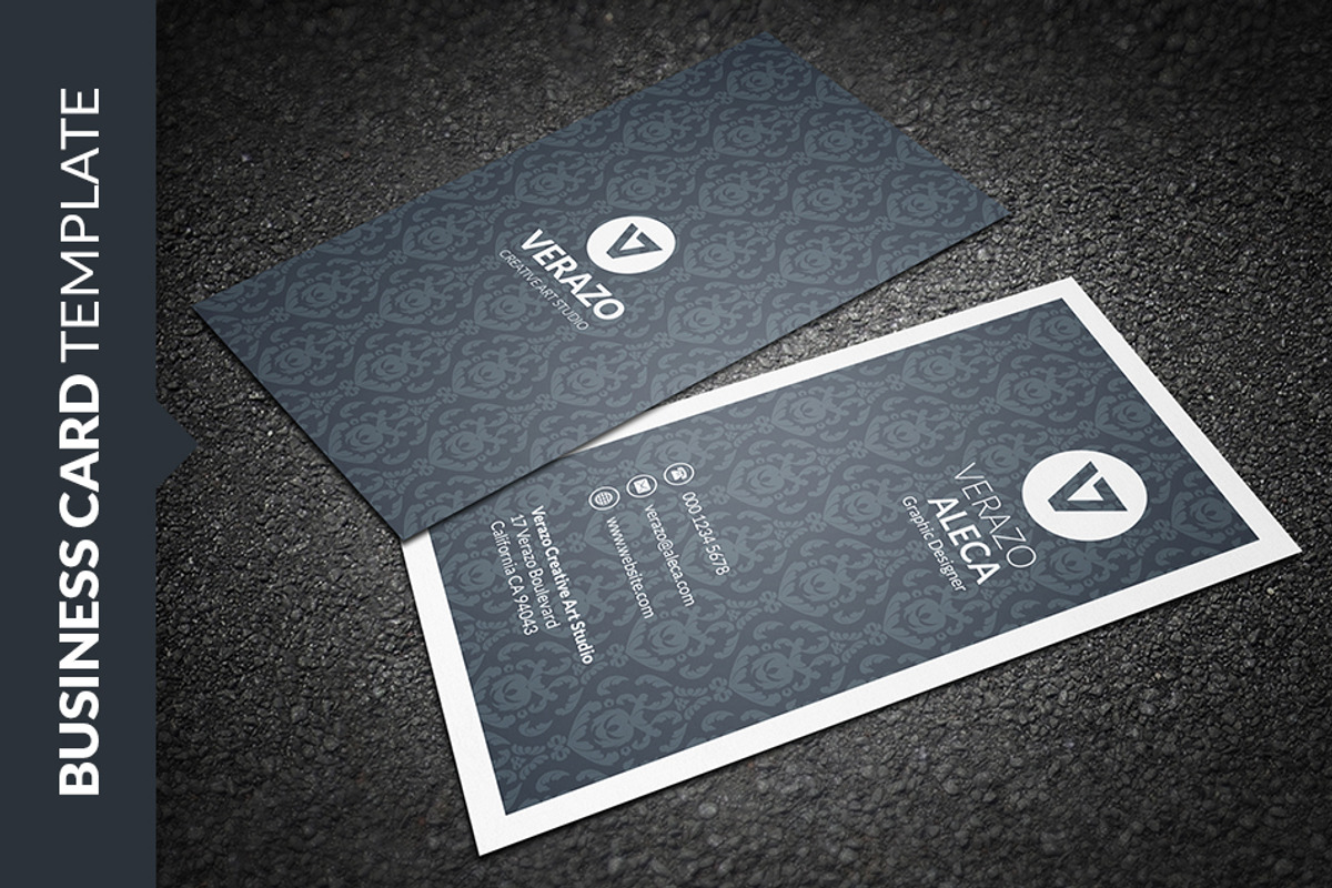 Clean Elegant Vertical Business Card, a Business Card Template by Verazo (Photo 4 of 4)