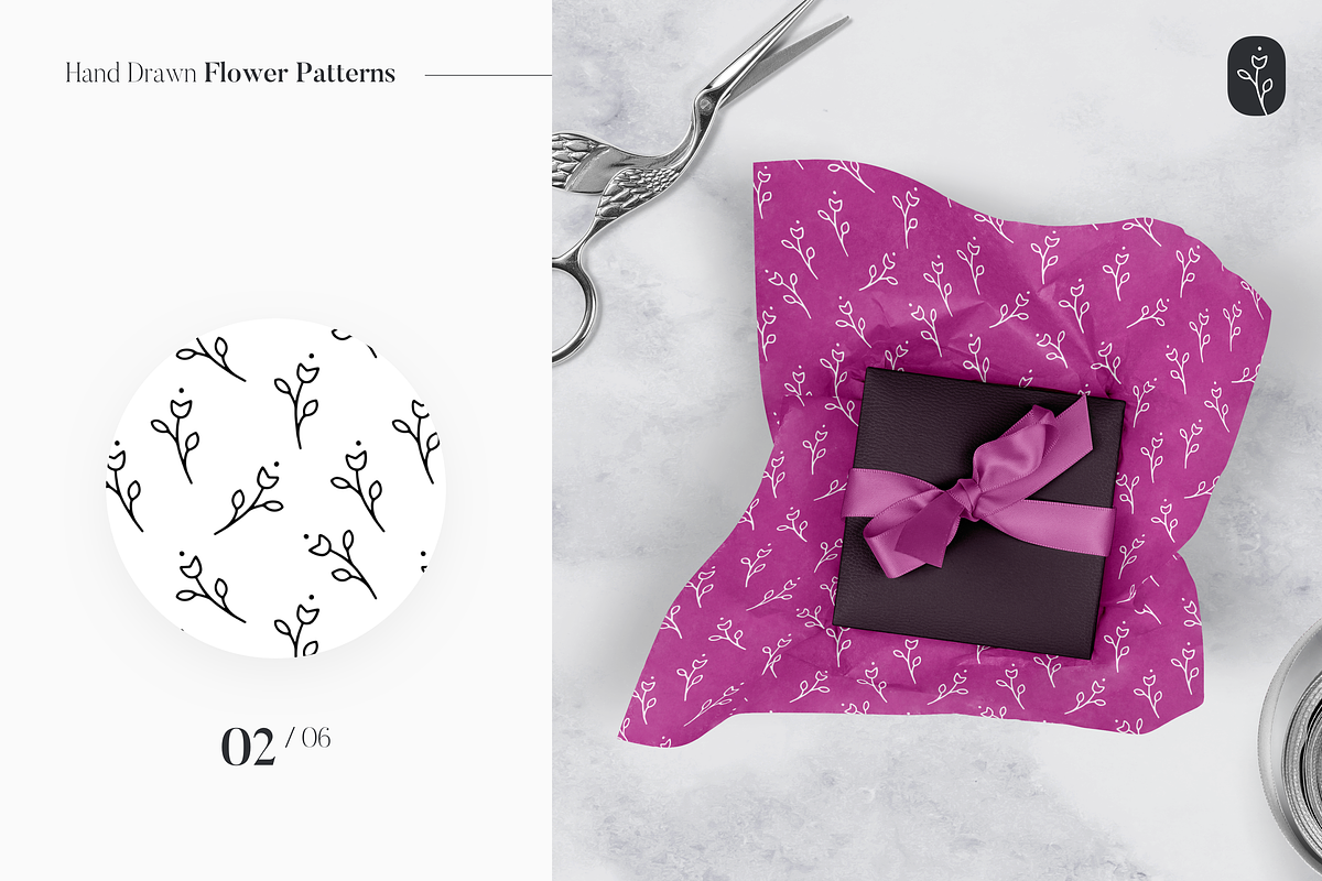 Hand Drawn Flower Patterns, a Pattern Graphic by SL Studio (Photo 3 of 9)