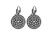 Round Filigree Earrings SVG Set, an Object Graphic by Creativeshirt (Thumbnail 9 of 13)