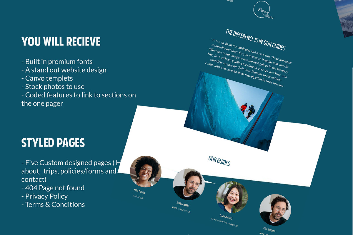 Five Page Outdoor Guiding & booking, a Templates & Theme by Delaney Adrian (Photo 5 of 9)